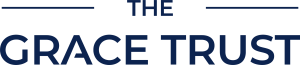 The Grace Trust logo: their name in capital letters in bold dark blue type.